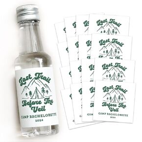 Last Trail Before the Veil - 50 mL Camp Bachelorette Liquor Labels - Cabin Bachelorette Party Favors - Camp Bach Gift Bag Idea - Forest Bachelorette Party Decor (Last Trail)