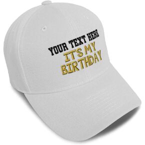 Custom Baseball Cap It's My Birthday Gold Embroidery Dad Hats for Men & Women