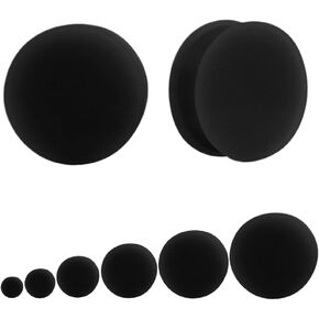 NewZenro Black Silicone Ear Gauges Double Flared Plugs Tunnels Expanders Stretcher Saddle Earrings for Men Women Fashion Body Piercing Jewelry Hypoallergenic Gift