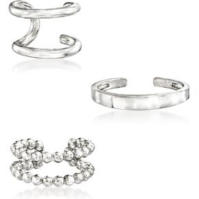 RS Pure by Ross-Simons Sterling Silver Jewelry Set: 3 Ear Cuffs