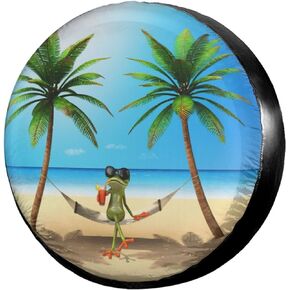 Foruidea Summer Green Frog Spare Tire Cover Dust-Proof Wheel Tire Cover Fit Trailer, RV, SUV and Many Vehicle 17 Inch