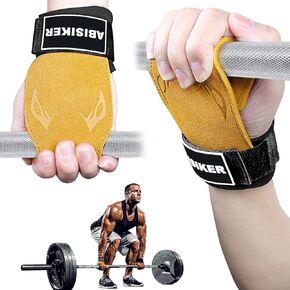 Lifting Straps, ABISIKER Wrist Straps for Weightlifting Body Building Fitness Deadlift Pull-Ups, Deadlift Straps for Men Women Gym Home Adjustable Strong Leather Padded Wrist Support in Saudi Arabia