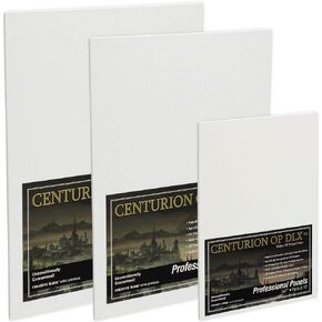 Centurion Deluxe Professional Oil Primed Linen Canvas Panels - Mixed Size Set - 24 Pack of Linen Canvases for Painting, Artwork and More