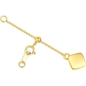 DUGISOWE 18k Yellow Gold 1"/2"/3"/4"/5"/6" Adjustable Necklace Extender Chain, 18k Gold Adjustable Necklace Extender Bracelet Anklet Extension Chain, Adjustable Bracelet Extender 18k Gold