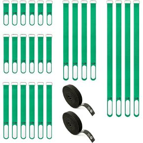 Wrap-It Storage Cinch Straps and Self-Gripping Perforated Roll - Assorted 28-Pack (Multi-Color) - Cable Straps and Reusable Cable Ties for Home, Kitchen, and Desk Organization