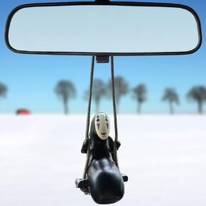 Anime Car Accessories of No Face Man Car Pendant Hanging Swing, for Car Rear View Mirror Accessories, Home Gardening Hanging Micro Landscape Office Decor Birthday Gift Romantic Gift for Friend