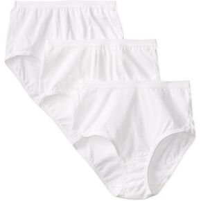 Fruit of the Loom womens Fruit Loom Women's Comfort Covered Cotton Panties - White briefs underwear, Cotton White, Pack of 3 , 5 US