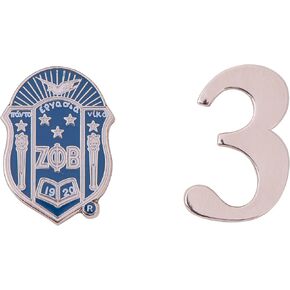 Zeta Phi Beta Lapel Pin ZPB Zetas D9 Divine 9 Cross Over Initiation Enamel Fraternity Formal Wear Blazer Jacket (Line Number Pin Set - #3) in Saudi Arabia