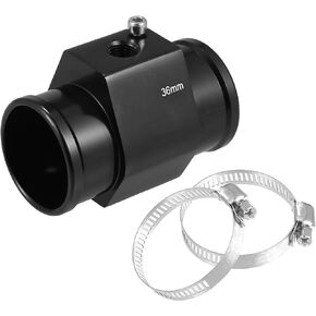 X AUTOHAUX 1 Set 26mm Universal Aluminum Water Temp Temperature Joint Pipe Sensor Gauge Radiator Hose Adapter with Hose Clamps