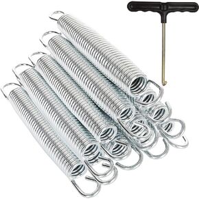 Aconnet 12 Packs Trampoline Springs 6.5 Inches Heavy Duty Trampoline Replacement Springs, Universal Springs Replacement for Trampoline with T-Hook, High Strength and Rust Resistance Trampoline Spring
