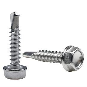 #10 1" 410 Stainless Steel Hex Washer Head Self Tapping Screws, 410 Stainless Steel Self Drilling Tek Screws Sheet Metal Screws -100pcs