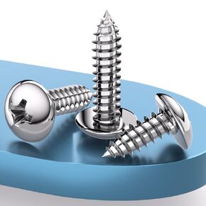 M2.9 * 32(50pcs) Stainless Truss Head Phillips Wood Screw, 18-8 (304) Stainless Steel Sheet Metal Screws, Type A Point, Plain Finish