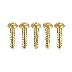 uxcell Wood Screws M1.6 x 12mm Slotted Round Head Brass Self-Tapping Screw 100 Pcs