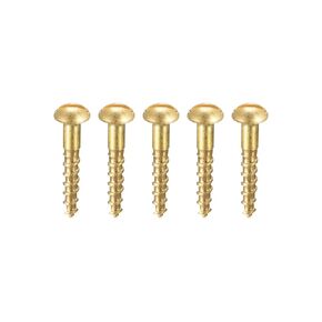 Uxcell مسامير خشبية M1.6 x 12mm مشقوقة برأس مستدير نحاسي ذاتي التنصت 100 قطعة