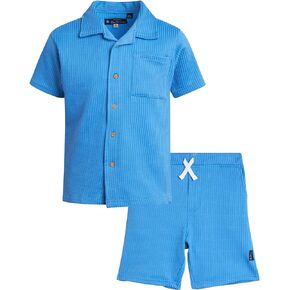Ben Sherman Boys' Shorts Set - 2 Piece Seersucker Button Down T-Shirt and Shorts - Summer Cabana Set for Boys (8-14)
