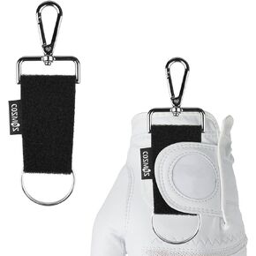 Cosmos Golf Glove Grabber Holder Golf Glove Belt Keeper Strap, Both Sides Loop with Metal Clip and Keyring, On Course Golf Club Bay Accessory for Carrying Golf Gloves, 2 Pcs