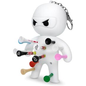 Golf Tee Holder, Ninja Portable Golf Ball Tees Holder Keychain Golf Gift for Men & Women, Golf Accessory for Golf Club Bag
