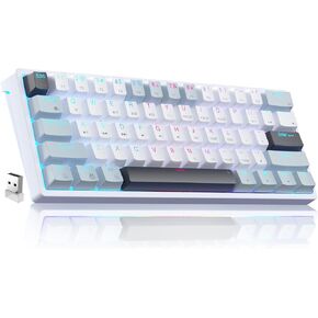 SK961 60% Wireless Gaming Keyboard with Triple Mode BT5.0/2.4GHz/USB-C Wired,RGB Backlight 61 Keys Wireless 60% Keyboard Hot Swappable Mechanical Keyboard,Red Switch