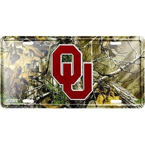 Hangtime Oklahoma Sooners 6 x 12 Metal CAMO License Plate