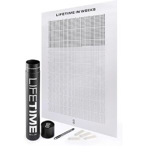 ملصق LifeTime™ 4000 Weeks Memento Mori Your Life in Weeks Wall Calendar - الإصدار الأمريكي الكلاسيكي، الحجم الكلاسيكي