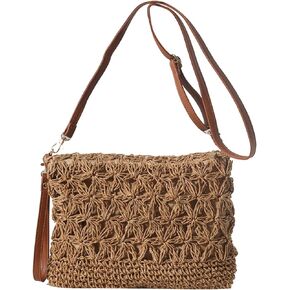 MAYSUNGZ Straw Clutch Purses for Women Summer Straw Crossbody Bag Woven Beach Bags Shoulder Bag for Vacation