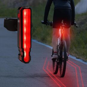 WINDFIRE Bike Tail Light Rechargeable, Red LED Rear Bike Lights, 6 Light Modes, Bicycle Laser Back Taillight Cycling Safety Warning Light, Bike Lights for Night Riding