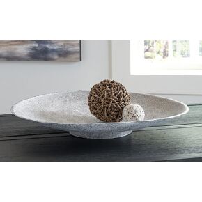 Signature Design by Ashley Moises Antique Metal Centerpiece Accent Bowl, Dark Brown