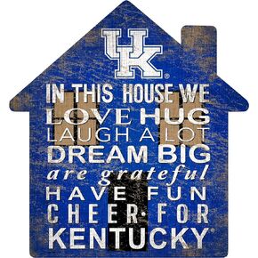 Fan Creations NCAA Kentucky Wildcats Unisex University of Kentucky House Sign, Team Color, 12 inch