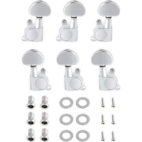 Metallor Sealed String Tuning Pegs Tuning Keys Machine Heads Grover Tuners 3L 3R for Electric Guitar Acoustic Guitar Parts Replacement. (Chrome)
