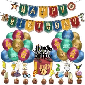 ديكورات لوازم حفلات أعياد الميلاد من Magic Wizard، تتضمن أغطية الكب كيك، وبالونات لاتكس، وخلفية عيد ميلاد سعيد ولافتة in Kuwait