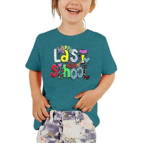 Zylkor Last Day of School Shirt Toddler Boys Girls School Graduation Tops Kids Student Life Shirt Vacation Tees