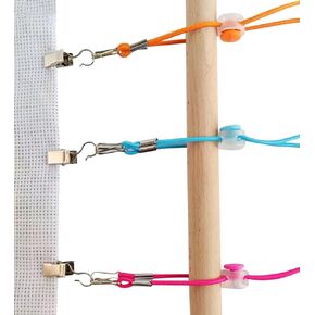 Sexyppl 24Pcs Cross Stitch Side Clips，Cross-Stitch Fabric Holders，High Elasticity Fabric Tension Embroidery clamp，Adjustable Fabric Fastening Clip