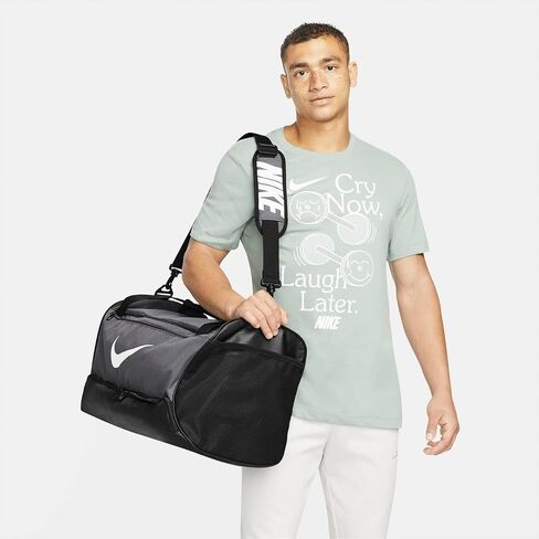 Nike Unisex's Brsla Duff Gym Tote, Flint Grey/Black/White, One Size in Saudi Arabia