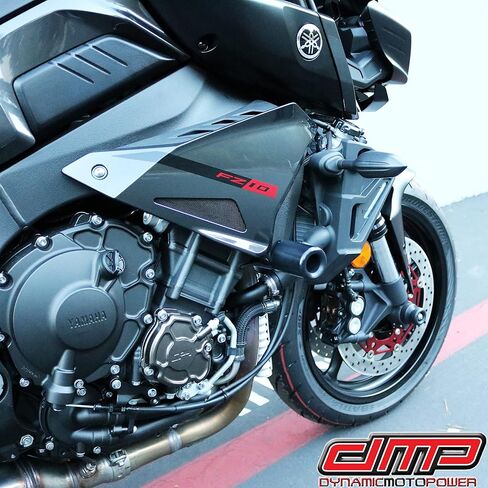 DMP Yamaha FZ10 FZ 10 2017 2018 2019 2020 2021 2022 2023 MT-10 MT 10 SP أسود بدون قطع الإطار المتزلجون يناسب نماذج ABS وغير ABS - 750-6819 - صنع في الولايات المتحدة الأمريكية in Kuwait