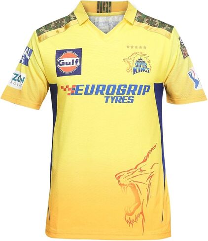 KNK Cricket IPL Jersey CSK Half Sleeve with DHONI 7 Supporter Jersey T-Shirt 2024/25 in Saudi Arabia