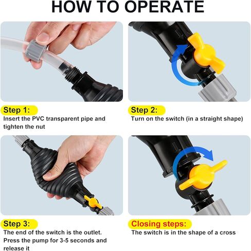 خرطوم سيفون من Yipin للبنزين، مضخة مصاصة سائلة متعددة الوظائف، مع صمام تدفق خرطوم سيفون وإبزيم تثبيت، للغاز والبنزين والديزل وزيت الماء السائل وخزان الأسماك in Kuwait