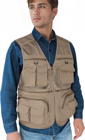 TWENPHYO Versatile Men's Summer Vest for Fishing, Travel, Outdoor Work, Safari and Photography with Multiple Pockets in Saudi Arabia