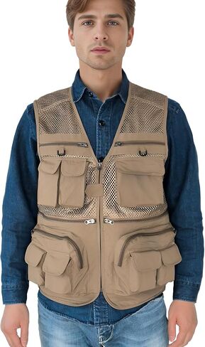 TWENPHYO Versatile Men's Summer Vest for Fishing, Travel, Outdoor Work, Safari and Photography with Multiple Pockets in Saudi Arabia