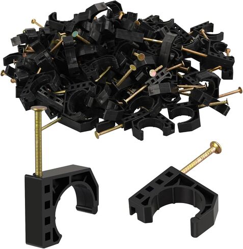 50 Pack Pack Half Clamps J-Hook with Nails Set, 1" J-Hooks, J Clamps for PEX, Copper, CPVC Tubing Connections (1", 50pcs) in Kuwait