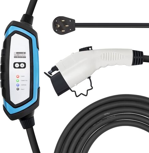 كابل شاحن BougeRV المستوى 2 EV (32A، 25FT) محطة شحن السيارة الكهربائية المحمولة EVSE (NEMA14-50) مقاومة للماء للاستخدام الداخلي/الخارجي in Saudi Arabia
