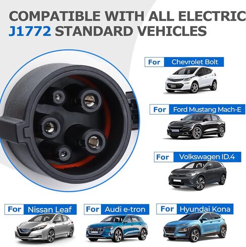 كابل شاحن BougeRV المستوى 2 EV (32A، 25FT) محطة شحن السيارة الكهربائية المحمولة EVSE (NEMA14-50) مقاومة للماء للاستخدام الداخلي/الخارجي in Saudi Arabia