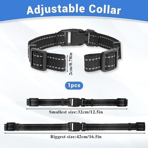Reflective Collar Replacement Strap, Dog GPS Training Bark Receiver Collars, Heavy Duty Replacement Collar for Shock Training, E Collar Straps for Small Medium Large Dogs (2.5 cm Wide) in Saudi Arabia