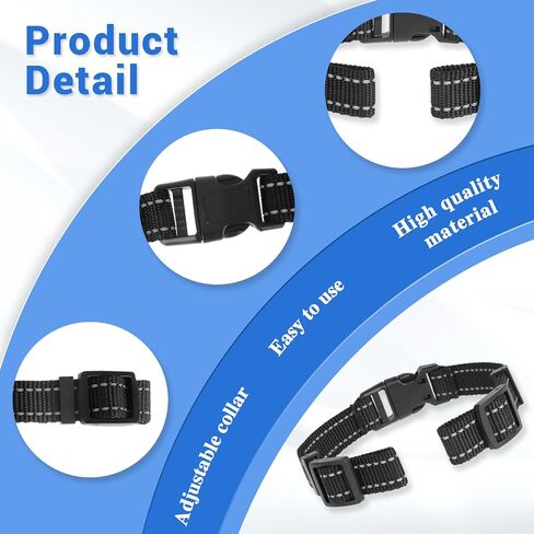 Reflective Collar Replacement Strap, Dog GPS Training Bark Receiver Collars, Heavy Duty Replacement Collar for Shock Training, E Collar Straps for Small Medium Large Dogs (2.5 cm Wide) in Saudi Arabia