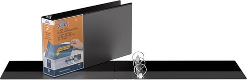 QuickFit Heavy Duty 8.5 x 14 Landscape Spreadsheet View Binder, 2 Inch, Round Ring, Black (95031L) in Saudi Arabia