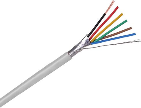 InstallerCCTV 24 AWG 6 موصلات كابل سلك إنذار الأمان، كابل التحكم في إنذار الناهض، 125 قدمًا محمي بالكامل من النحاس للحريق / الصوت / الاتصالات السلكية واللاسلكية / سلك محطة اللصوص الأمنية in Saudi Arabia
