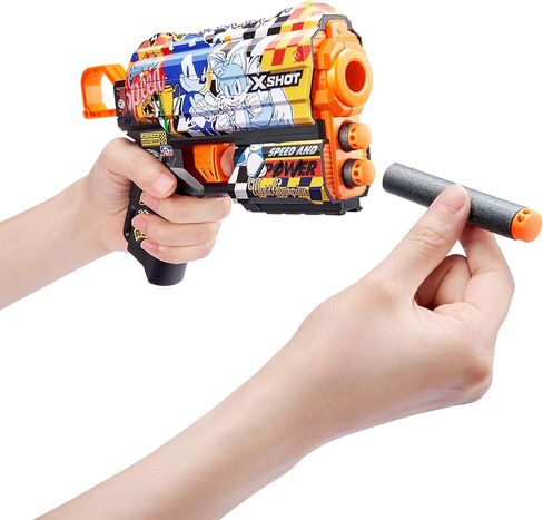 X-Shot Skins Flux - Sonic Hyper Spike X (2 Pack + 16 Darts) by ZURU, Easy Reload, Air Pocket Dart Technology, Toy Foam Dart Blaster for Kids, Teens, and Adults, Frustration Free Packaging in Kuwait