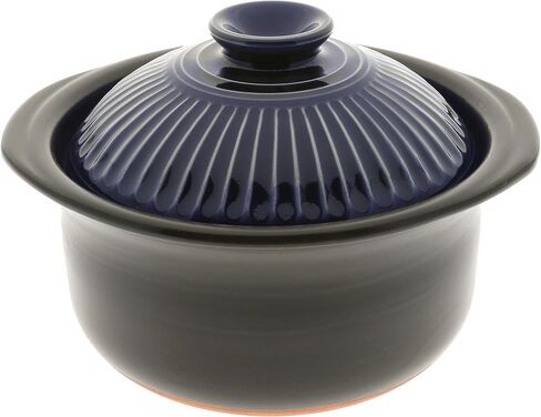 كوتوبوكي 190-808 وعاء طبخ الأرز الخزفي مع قضبان زرقاء غير لامعة وكوبالت، أسود in Kuwait