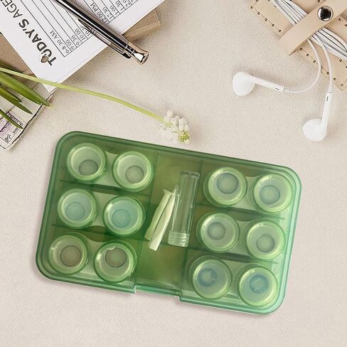 LCFALO 6 Pack Contact Lens Case, Cute Clear Colorful Outdoor Portable Soak Storage Kit Colored Contact Lenses Box for Travel&Home (Pink) in Saudi Arabia