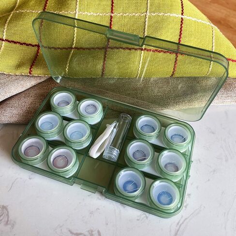 LCFALO 6 Pack Contact Lens Case, Cute Clear Colorful Outdoor Portable Soak Storage Kit Colored Contact Lenses Box for Travel&Home (Pink) in Saudi Arabia
