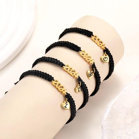 Graduation Gifts for Her 2024 Initial Bracelets for Women High School College Graduation Gifts for Teen Girls 5th 8th Grade Masters Degree Letter A-Z Bracelet Daughter Granddaughter Girlfriend Jewelry in Saudi Arabia